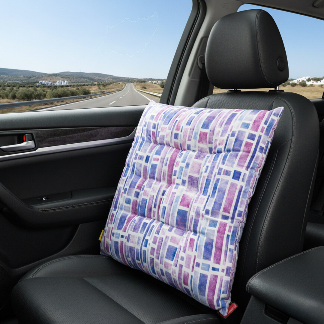 New Multi Aqua Print Chair Cushion For Office Chairs-01 New Multi Aqua Print Chair Cushion For Office Chairs - Image 1