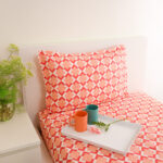 VAA Bedsheet for Single Bed 100% Cotton with 1 Pillow Covers - Image 2