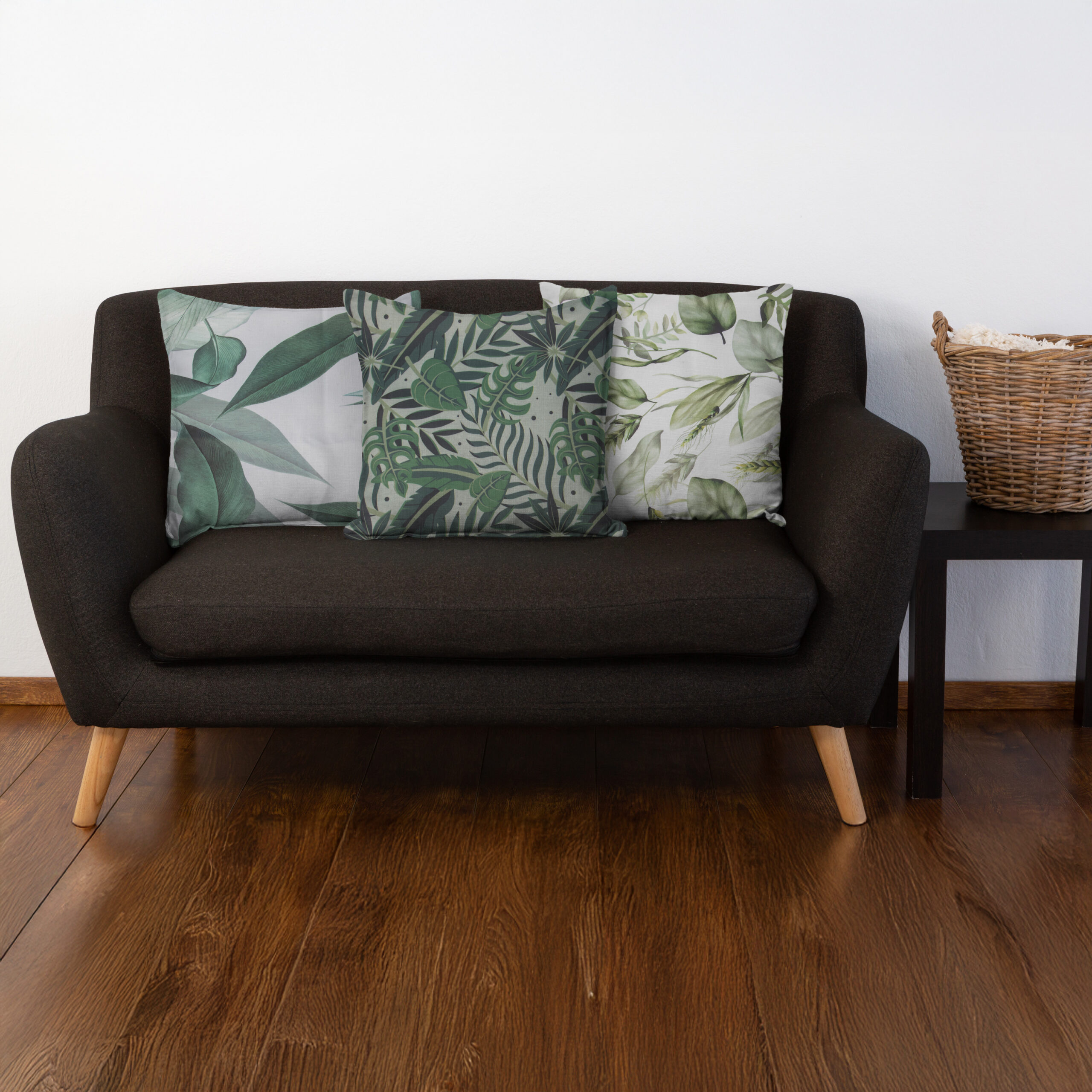 Satin Foliage Printed Cushion Covers-001 Satin Foliage Printed Cushion Covers 16 x 16 Inches- Set of 3 - Image 1