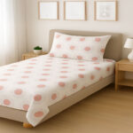 Single Pink Sunbeam Radiance Print Bedsheet Set – 144 TC 100% Cotton