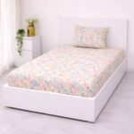 VAA Bedsheet for Single Bed 100% Cotton with 1 Pillow Covers