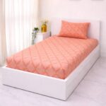 VAA Bedsheet for Single Bed 100% Cotton with 1 Pillow Covers