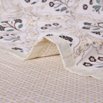 Beige Leaf Reversible Single Bed Cotton Dohar Blanket 110 GSM Flannel - Image 4