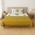 Single Marigold Grove Print Bedsheet Set – 144 TC 100% Cotton - Image 2