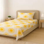Single Sunbeam Radiance Print Bedsheet Set – 144 TC 100% Cotton