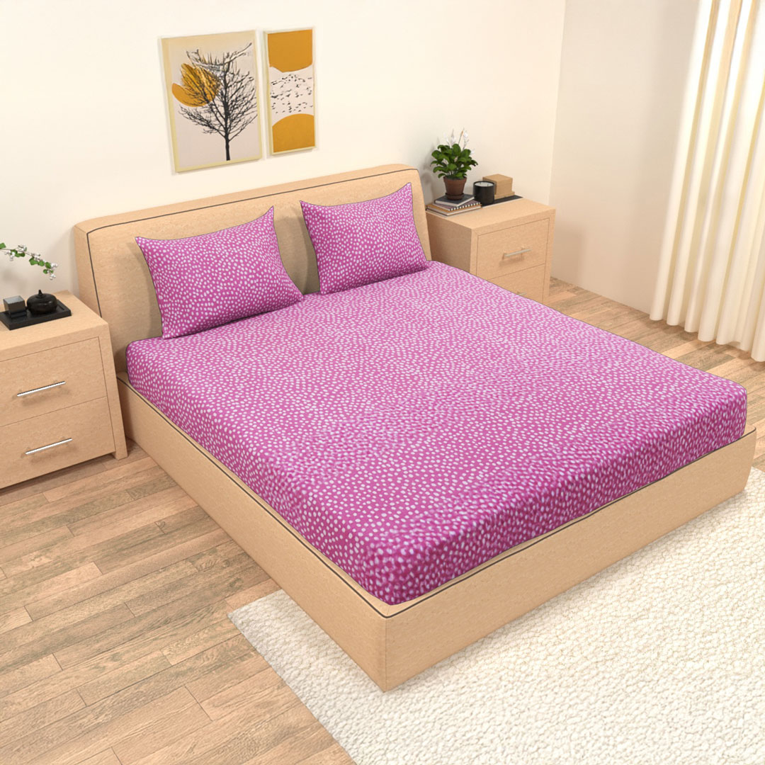 vaa_100%-Cotton-Abstract-Polka-Dots-Bedsheet-Set-Double-1 100% Cotton Abstract Polka Dots Bedsheet Set Double - Image 1