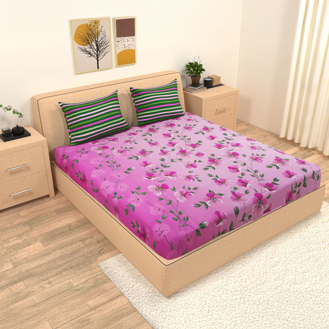 vaa_100%-Cotton-Blooming-Floral-Bedding-Bedsheet-Double-1 100% Cotton Blooming Floral Bedding Bedsheet Double - Image 1