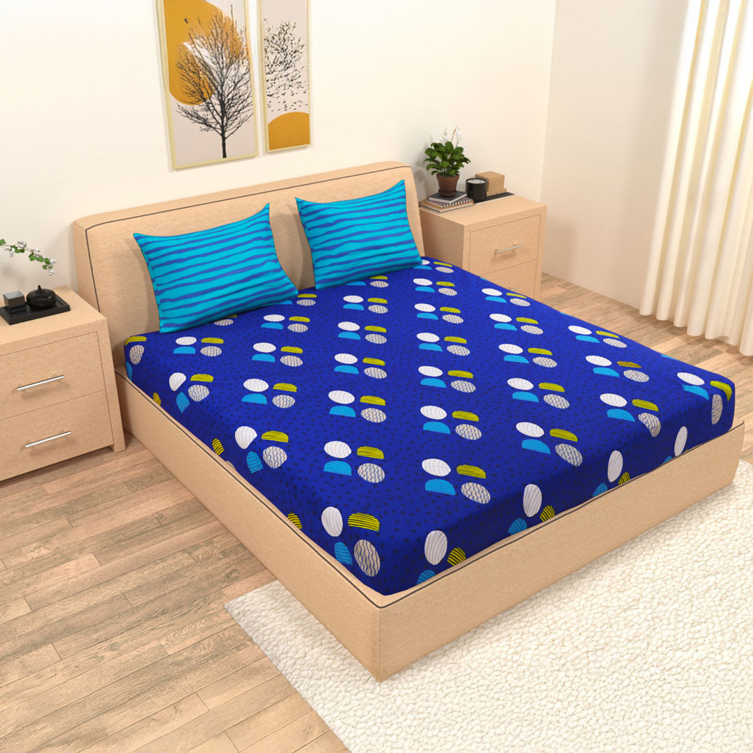 vaa_100%-Cotton-Galaxy-Abstract-Print-Bedsheets-Set-Double-1 100% Cotton Galaxy Abstract Print Bedsheets Set Double - Image 1