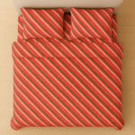 100% Cotton Red Fiesta Stripes Bedsheet Set Double - Image 3