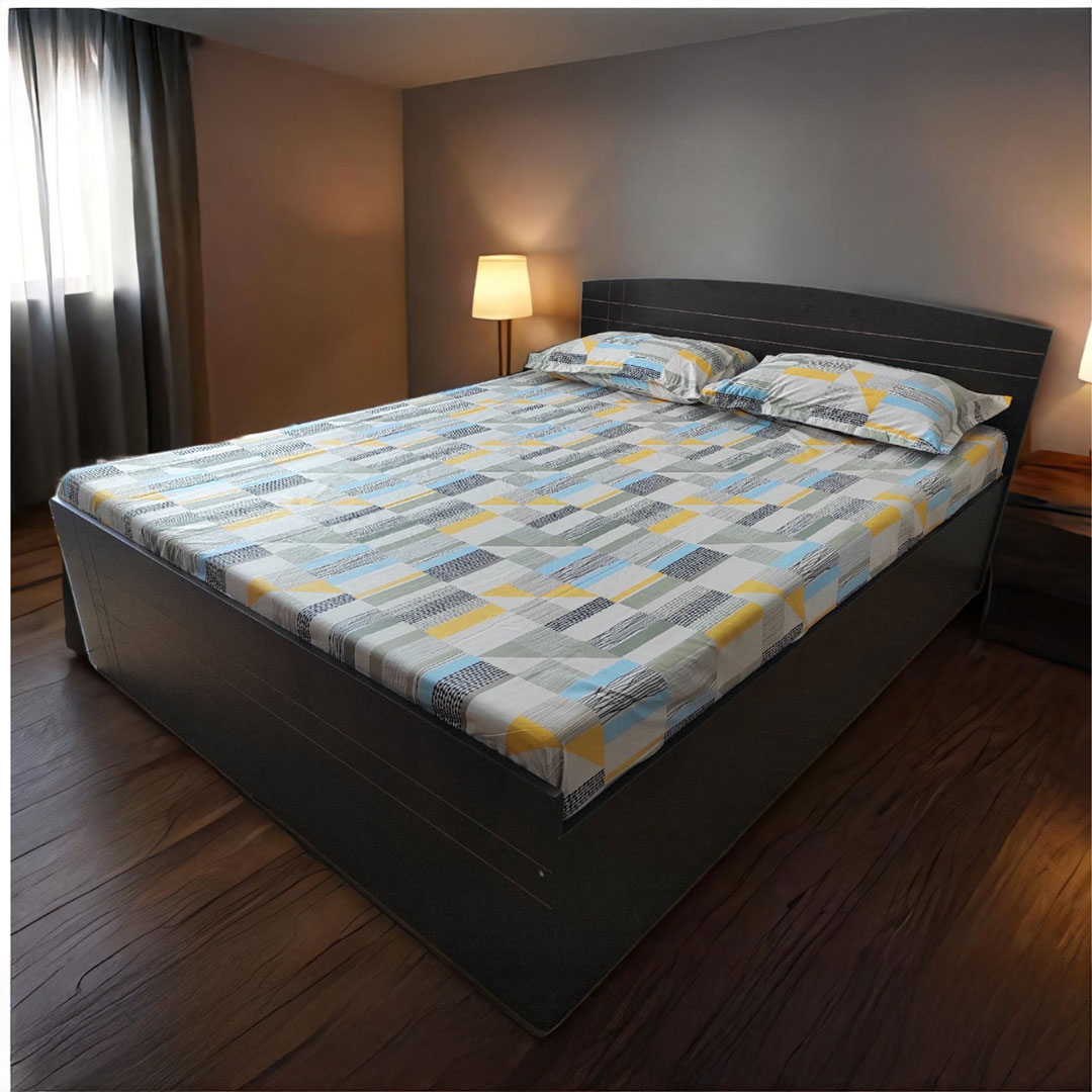 vaa_VAA-Double-Cotton-Feel-Bedsheet-with-Pillow-Cover-–-Geometric-Printed-1 Double Cotton Feel Bedsheet with Pillow Cover - Geometric Printed - Image 1