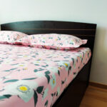 Double Cotton Feel Bedsheet with Pillow Cover – Pink Floral Printed - Image 2