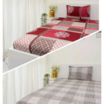 VAA Bedsheet for Single Bed Combo Polycotton with 2 Pillow Covers