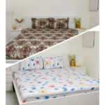 VAA Bedsheet for Double Bed Combo Polycotton with 4 Pillow Covers