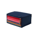 VAA Saree Covers/Storage Bags Transparent Window with Zip- Nevy Blue