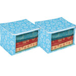 VAA Saree Covers/Storage Bags Transparent Window with Zip | Big - Set of 2 | - Image 2