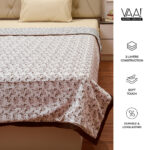 VAA Premium Dohar Double Bed 100% Cotton - Brown Leaf Whisper - Image 5
