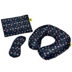 VAA Travel Neck Pillow Eye Mask with Storage Pouch | Airplane Travel Set - Image 5