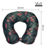 VAA Travel Neck Pillow Eye Mask with Storage Pouch | Airplane Travel Set - Dark Green - Image 10