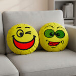 VAA Emoji Cushion | Wink & Smiley - Set Of 2