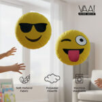 VAA Emoji Cushion | Cool face & Wink Eye with Tongue out - Set Of 2 - Image 3