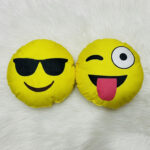 VAA Emoji Cushion | Cool face & Wink Eye with Tongue out - Set Of 2 - Image 2