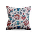 VAA Satin Digital Print Cushion Cover | Peach Garden Bloom - Set Of 5 - Image 5