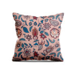 VAA Satin Digital Print Cushion Cover | Peach Garden Bloom - Set Of 5 - Image 4