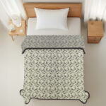 VAA Premium Dohar Double Bed 100% Cotton - Green Leaf Whisper