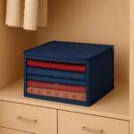 VAA Saree Covers/Storage Bags Transparent Window with Zip- Nevy Blue - Image 2