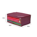 VAA Saree Covers/Storage Bags Transparent Window with Zip - Maroon - Image 3