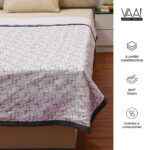VAA Premium Dohar Double Bed 100% Cotton - Purple Blossom - Image 2