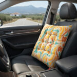 VAA Printed Reversible Chair Pad - Gold